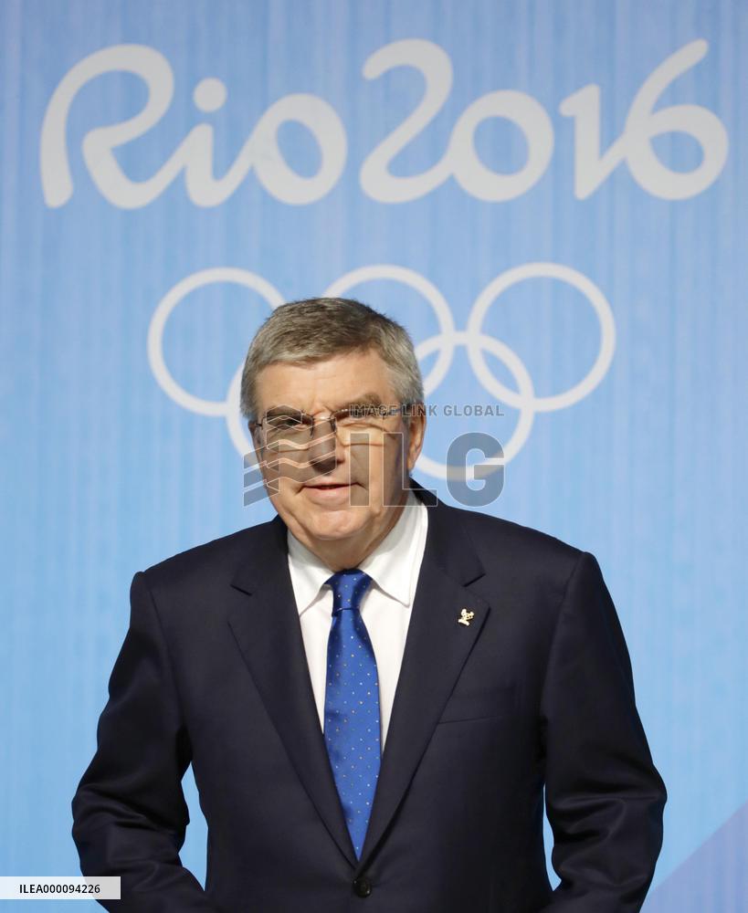 Olympics: IOC President Bach at press conference