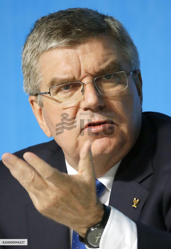 Olympics: IOC President Bach at press conference