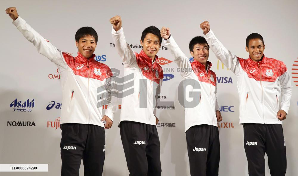 Olympics: Silver-winning relay team meets press