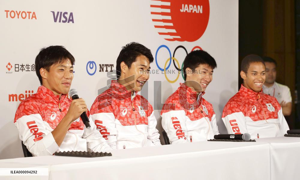 Olympics: Silver-winning relay team meets press