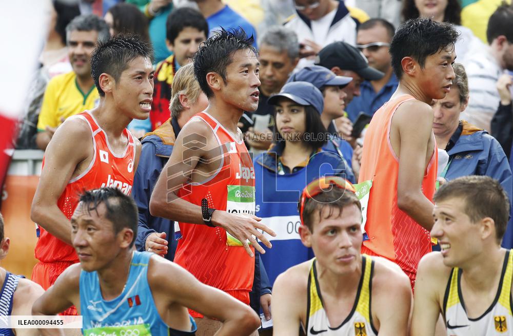 Olympics: Japanese runners in men's marathon