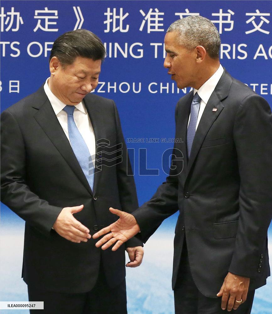 China, U.S. ratify Paris climate change accord