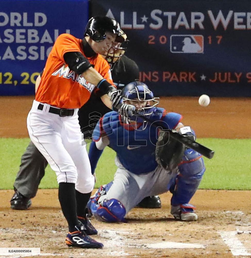 Ichiro singles off Maeda in Marlins' 3-0 win