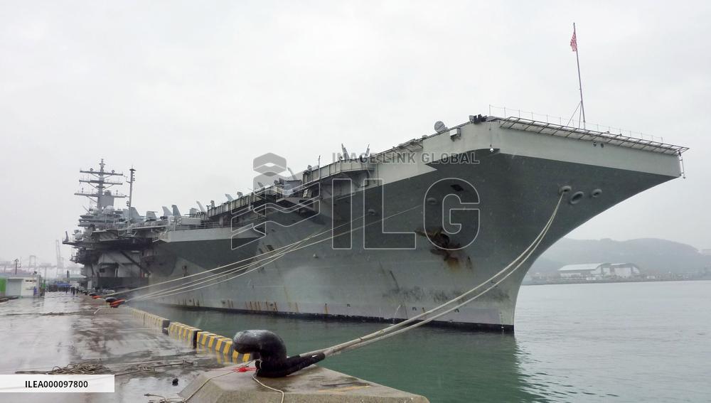 Aircraft carrier USS Ronald Reagan makes port call in Busan