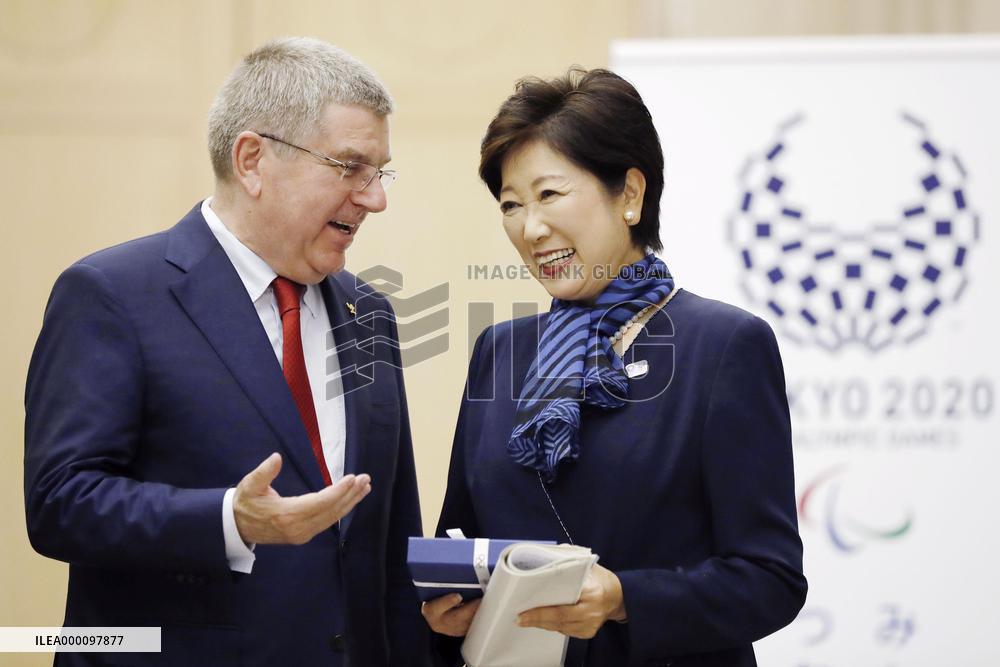Tokyo Gov. Koike, IOC Pres. Bach discuss 2020 Olympics
