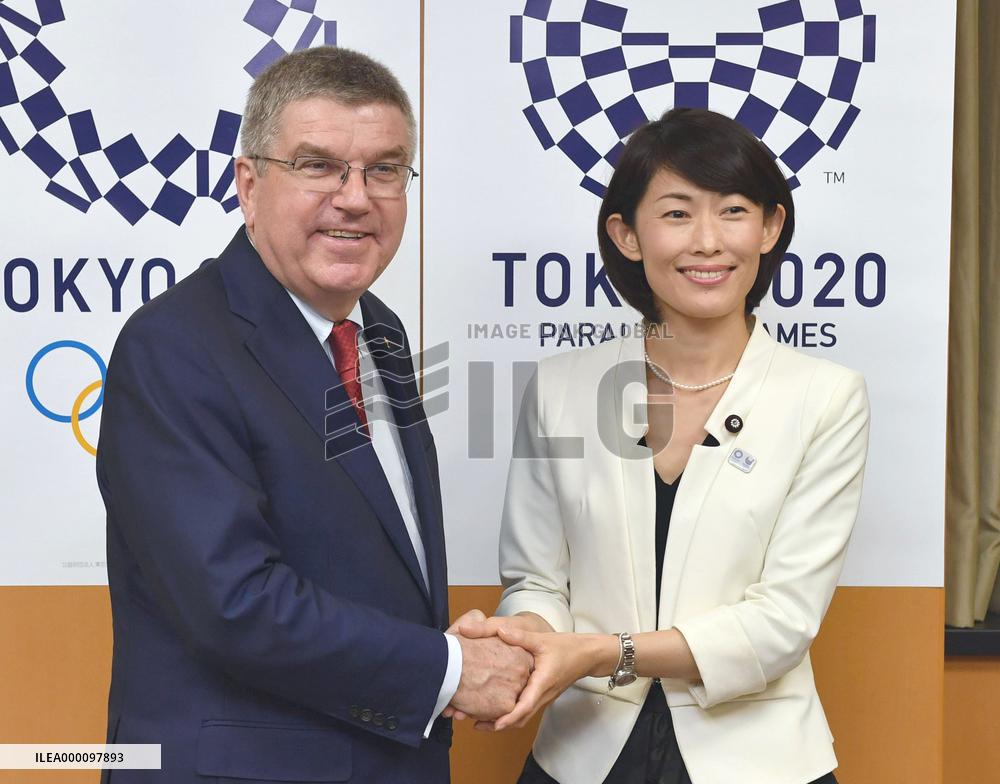 IOC chief Bach meets with Japanese Olympics minister Marukawa