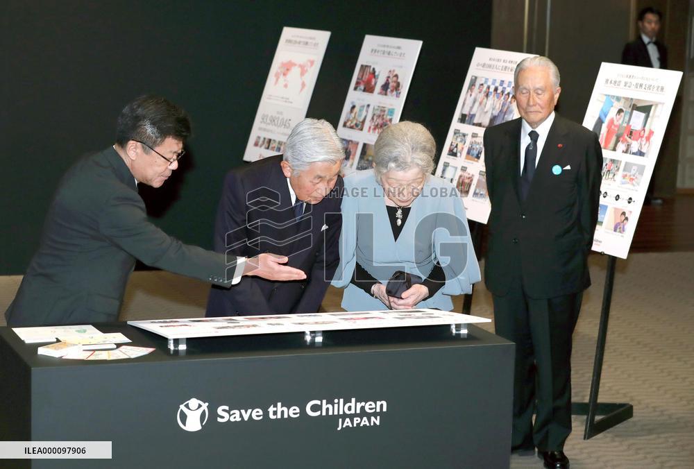 Emperor, empress attend charity dinner for Save the Children