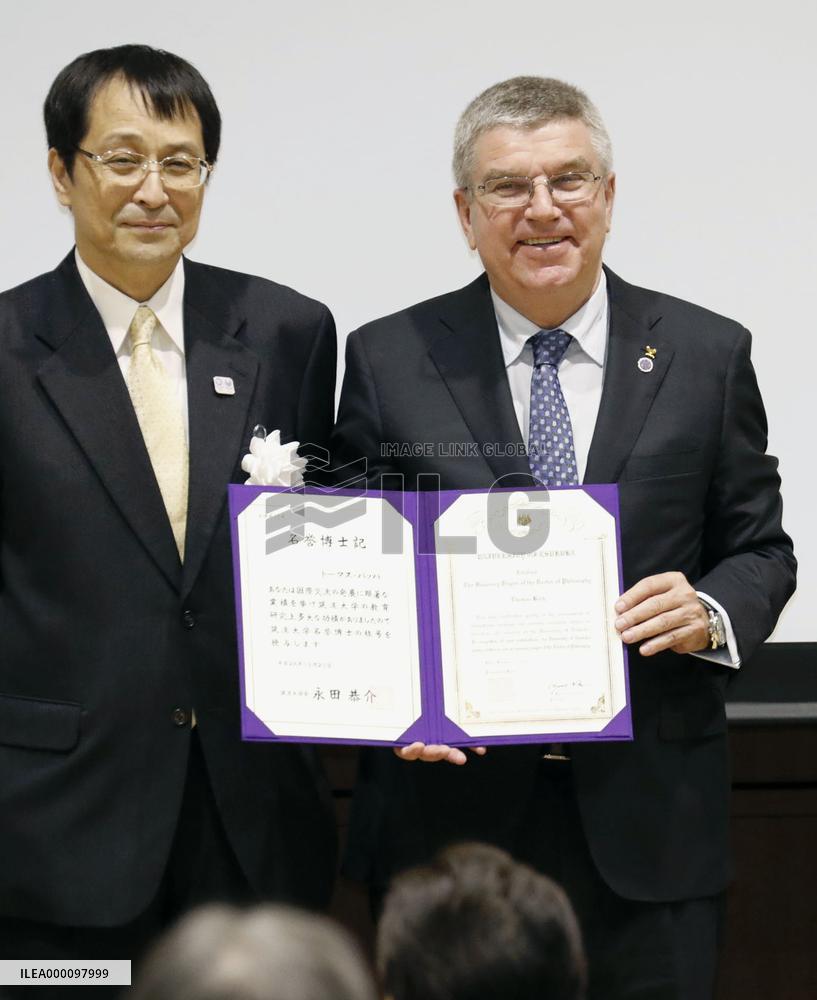 IOC chief Bach receives honorary doctorate