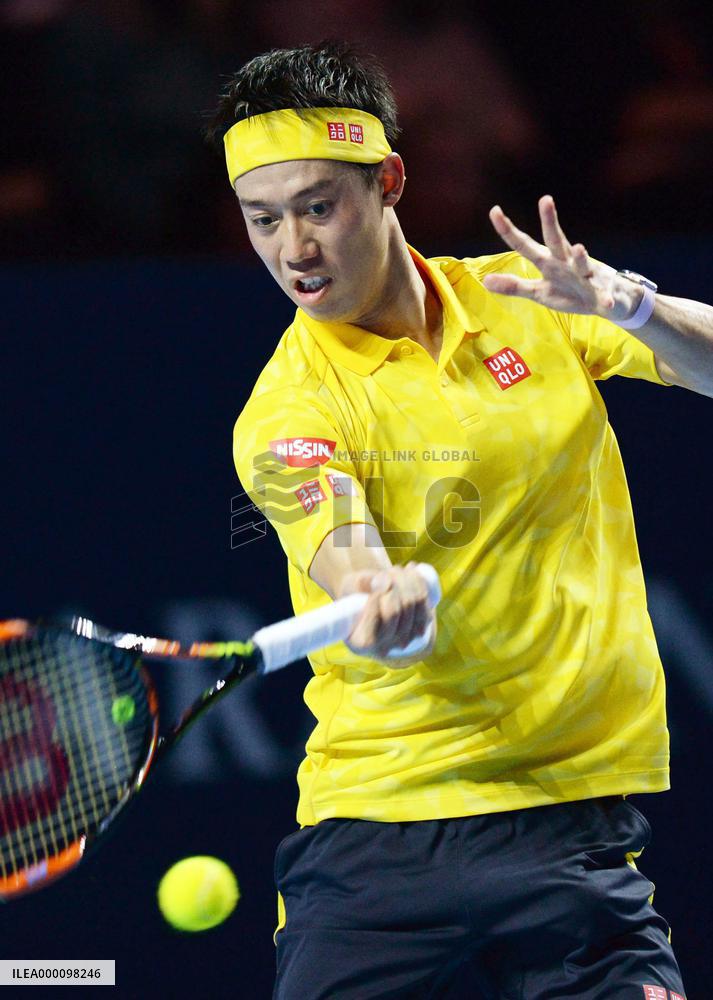 Nishikori advances to 2nd round of Swiss Indoors