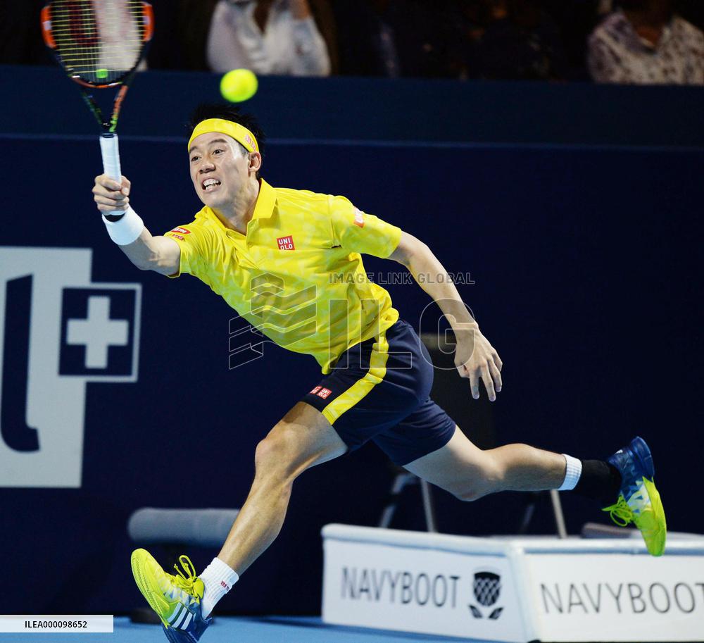 Tennis: Nishikori runner-up at Swiss Indoors