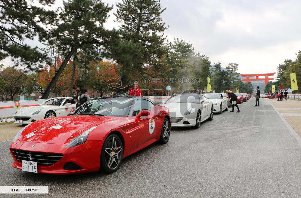 70 Ferraris gather in Kyoto