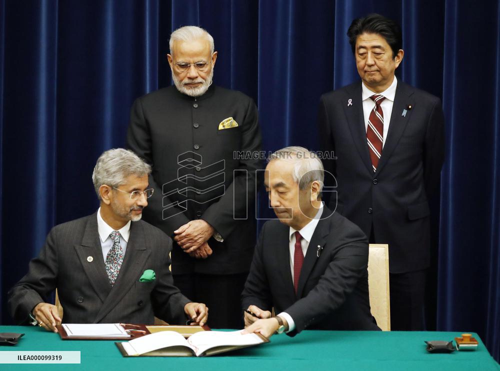 Japan, India sign civilian nuclear cooperation pact