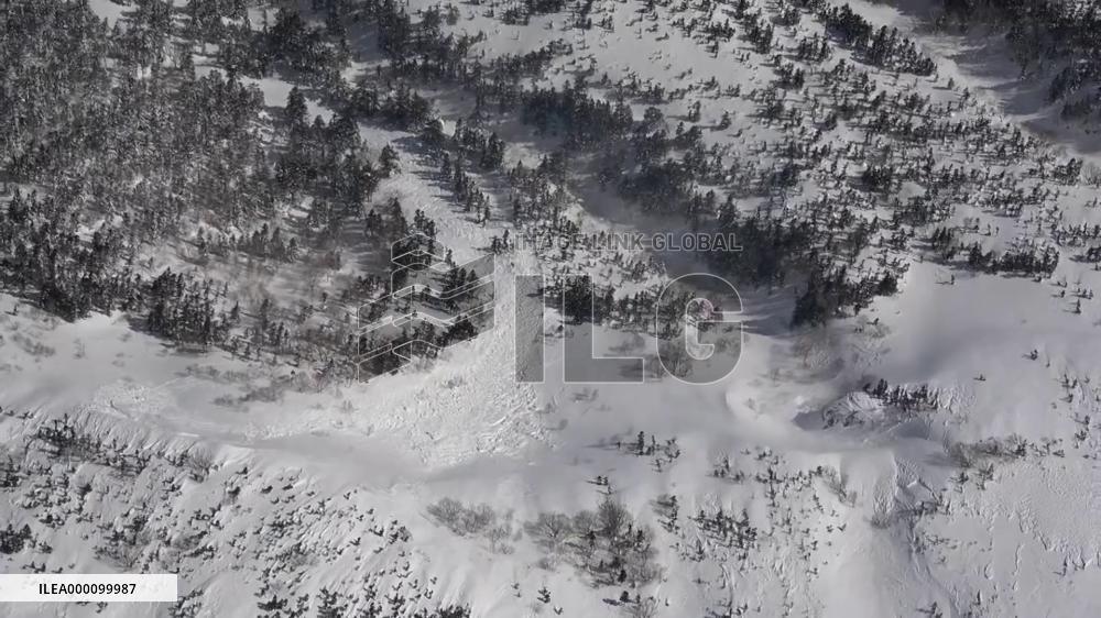 Avalanche on Mt. Norikura in central Japan