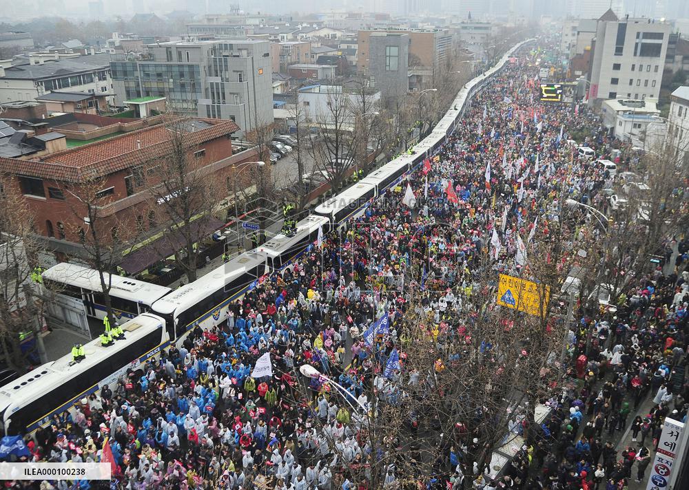 Protests against South Korean President Park