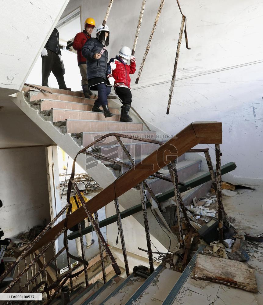 Tsunami-damaged high school building opened to public