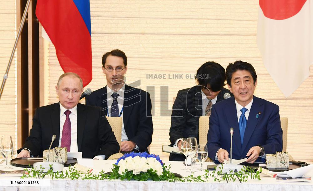 Abe, Putin discuss economic cooperation in 2nd round of talks