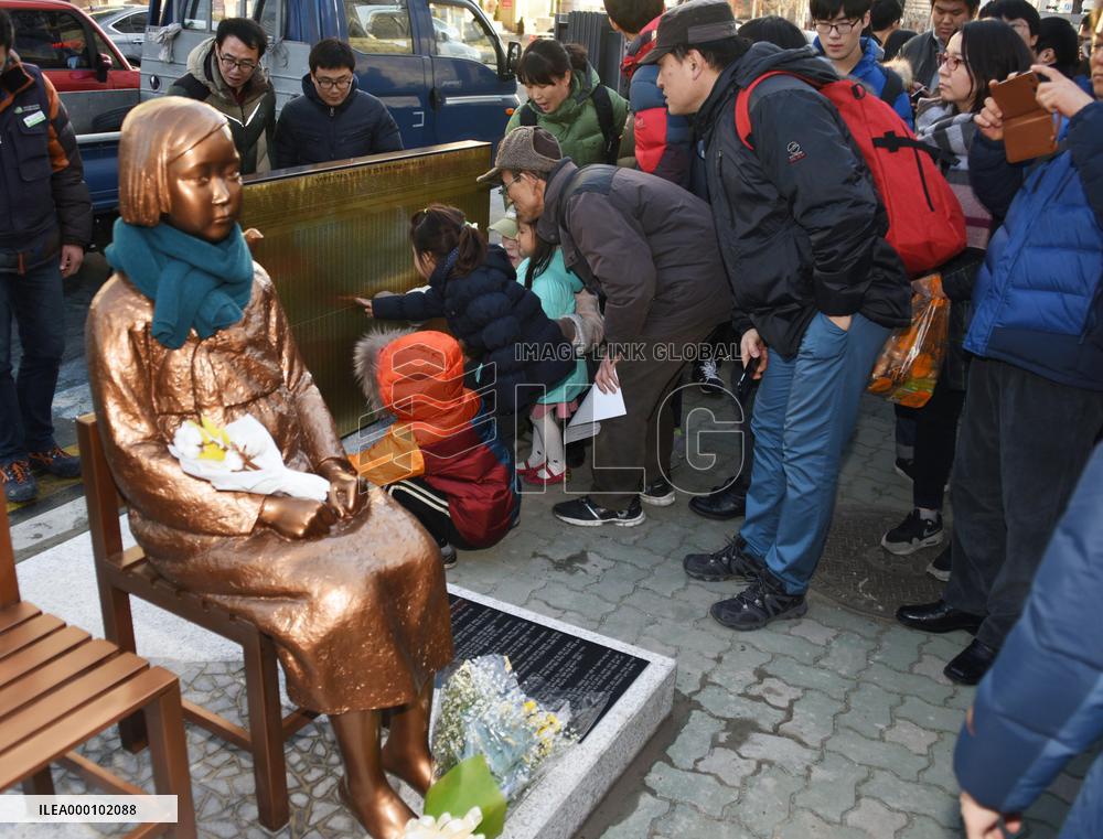 New "comfort woman" statue installed in S. Korea, irks Japan