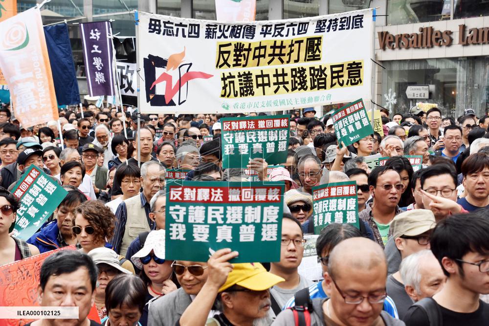Antigovernment protest marks New Year's Day in Hong Kong