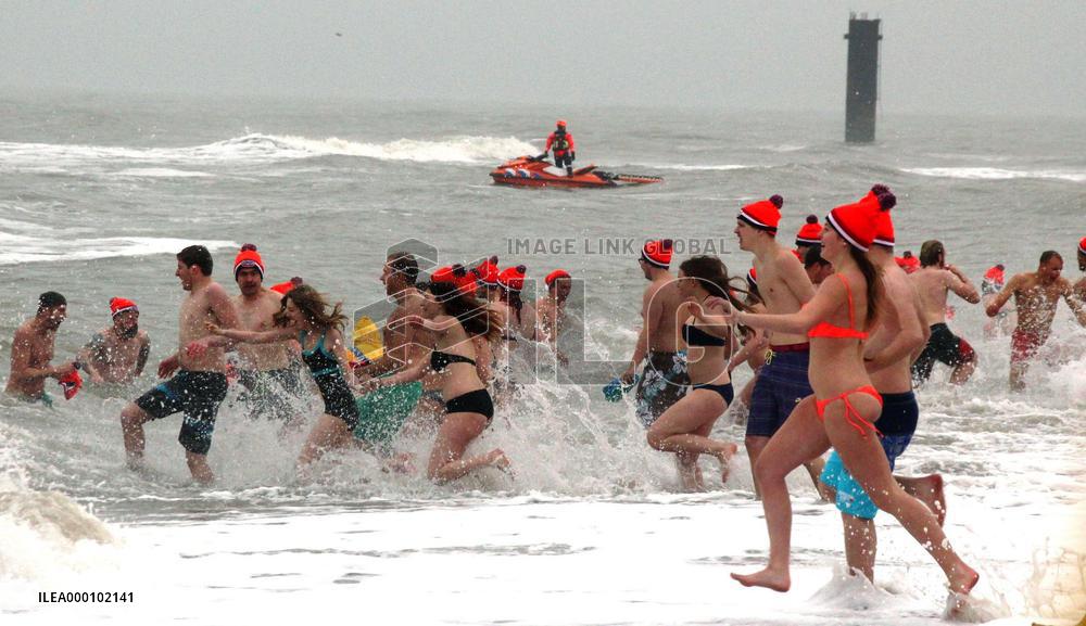 New Year's Day swim in North Sea