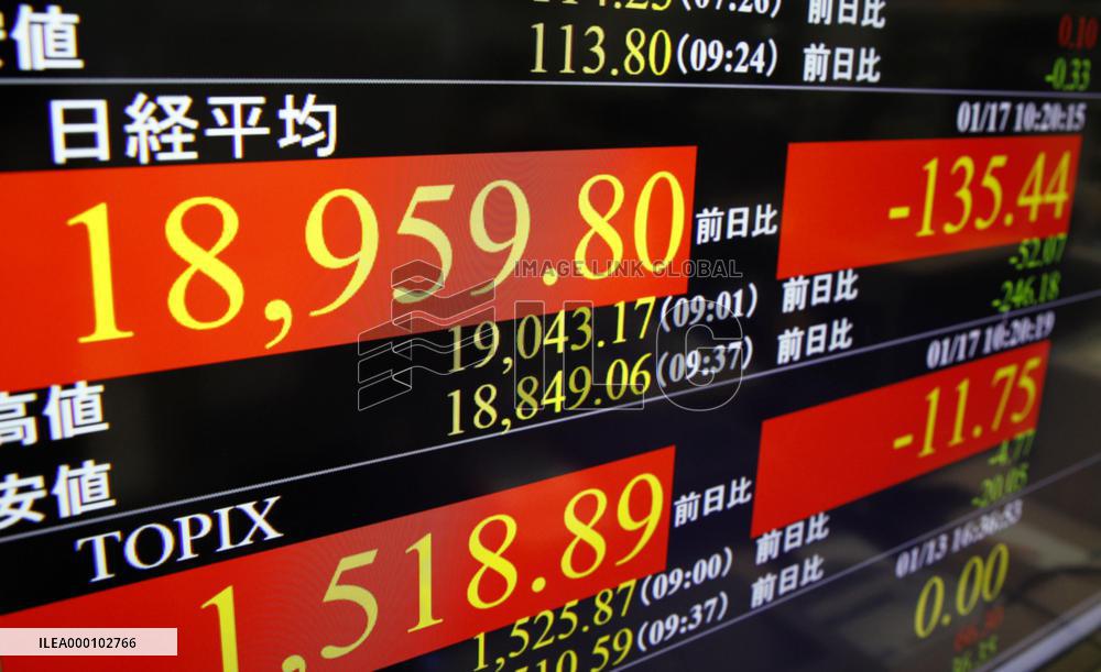 Nikkei tumbles below 19,000 ahead of May's Brexit speech
