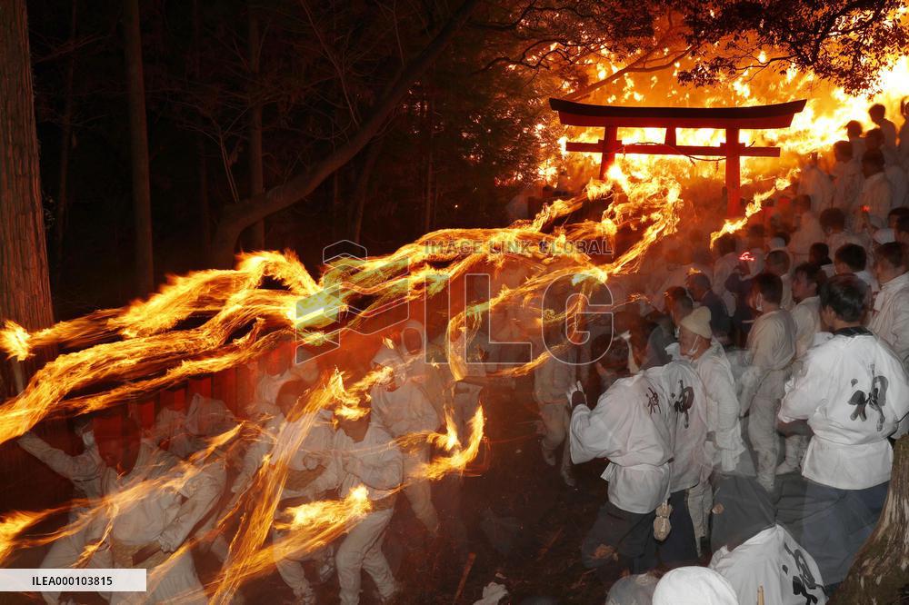 Mountain shrine's torch festival off-limits to women