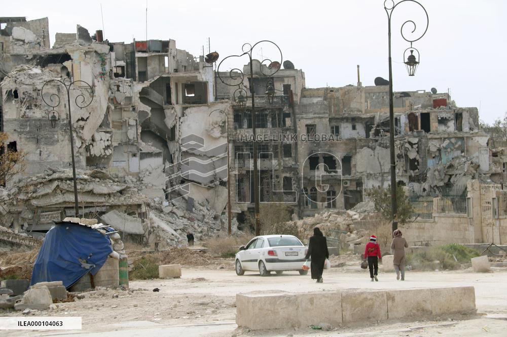 Devastation left to Syrian ancient city of Aleppo