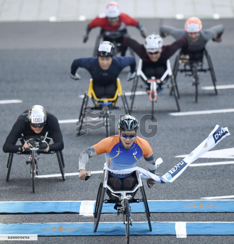 Athletics: Watanabe wins men's wheelchair title at Tokyo Marathon