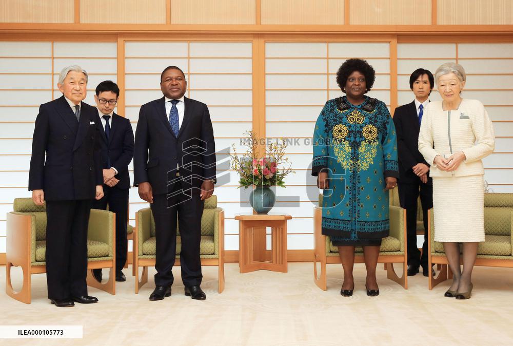 Mozambique president meets with Japanese emperor