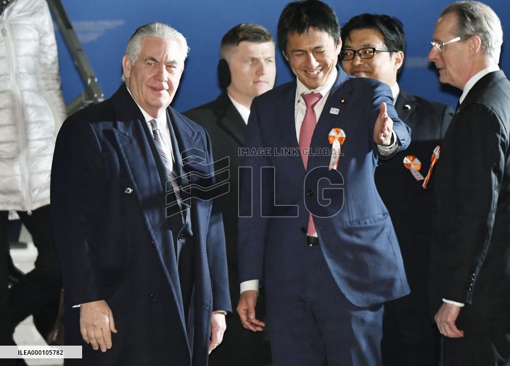 Tillerson set to focus on N. Korea response in 1st Japan visit