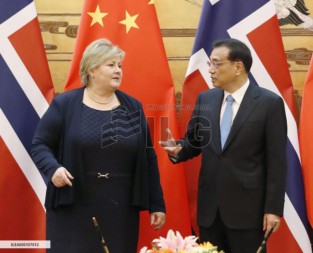Norwegian prime minister in China