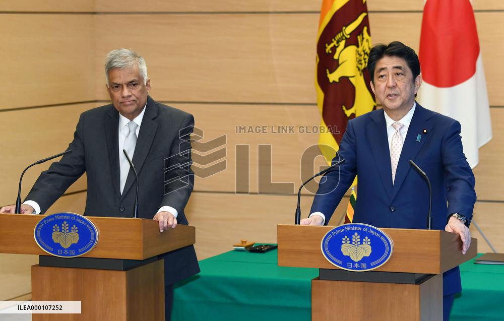 Japan, Sri Lanka PMs vow further cooperation on maritime security