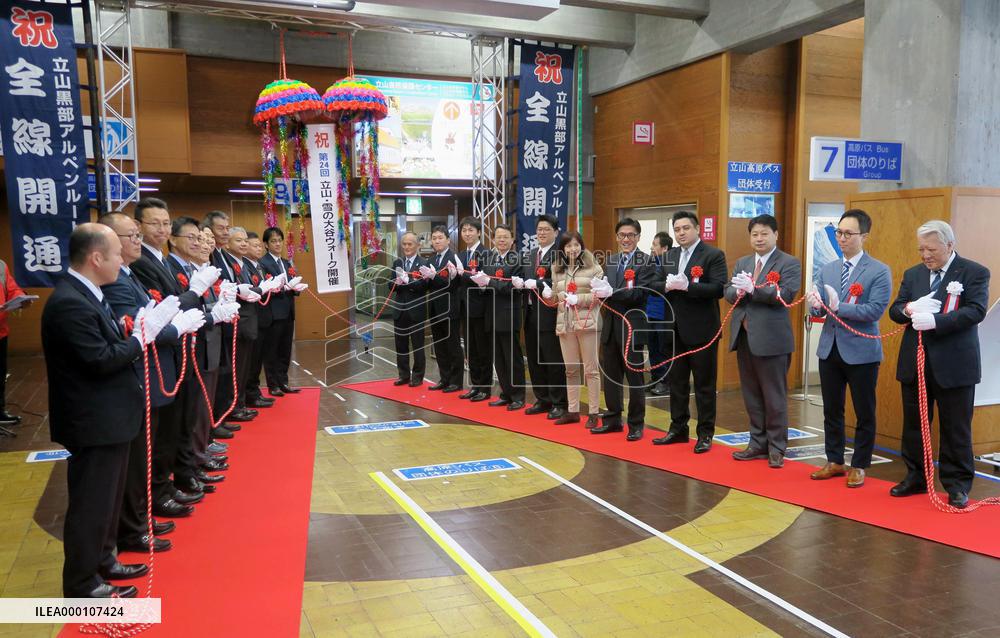 Alpine route opens for season, with 19-meter snow walls