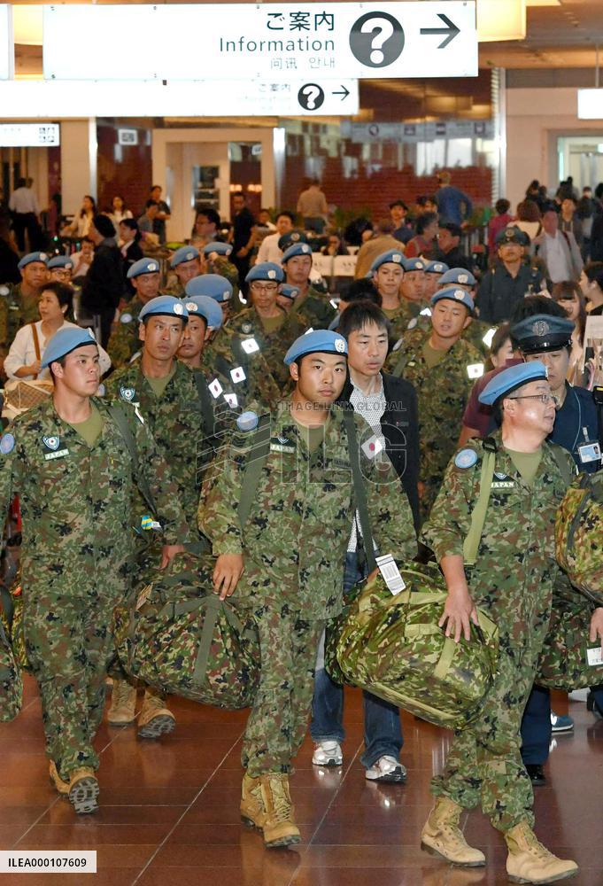 Japanese troop returns home from South Sudan