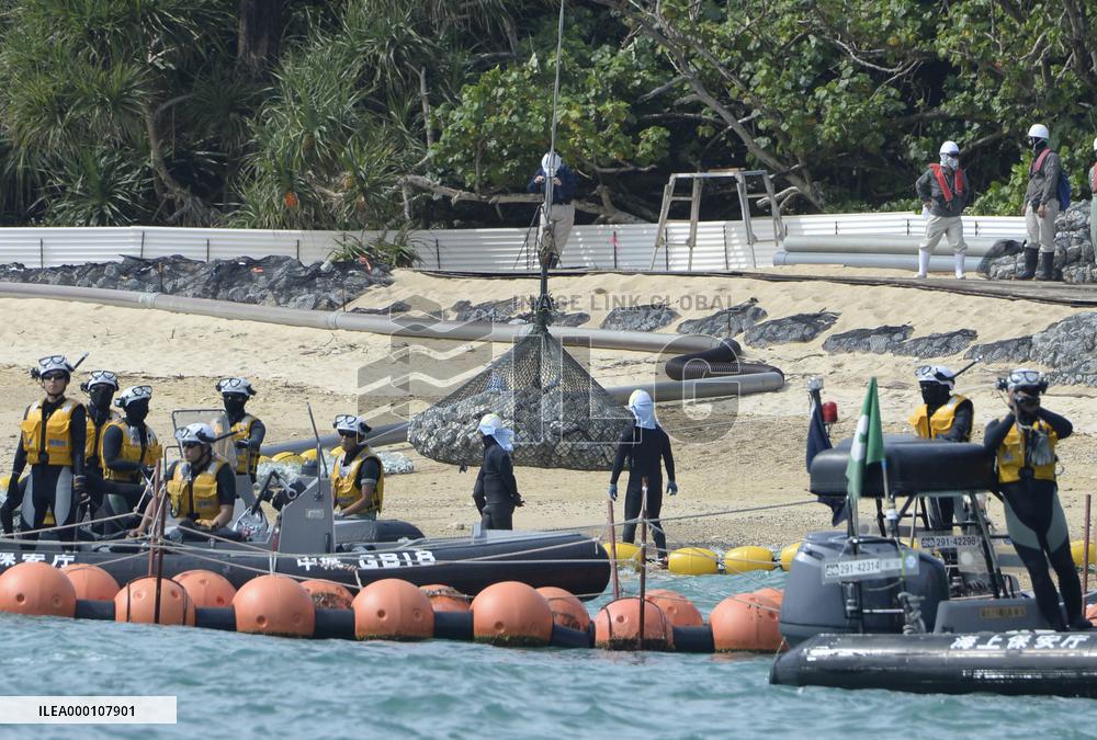 Japan begins seawall work for controversial U.S. base in Okinawa