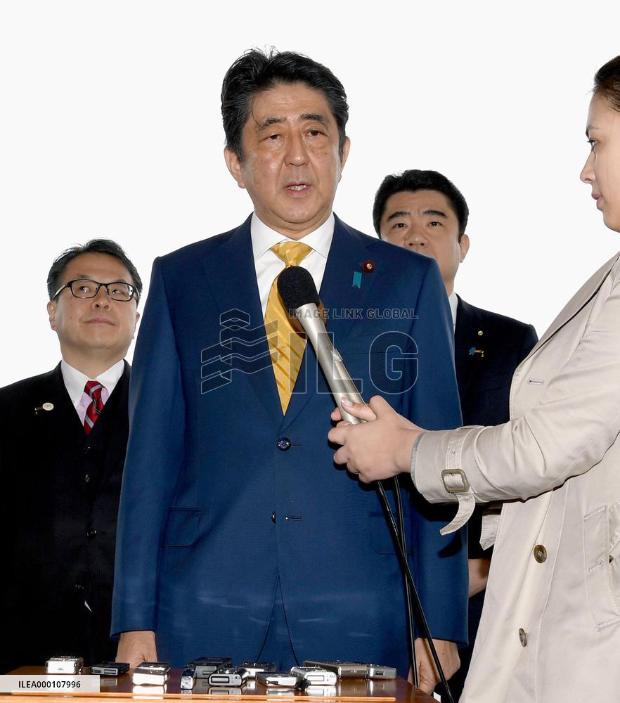 Abe starts trip to Russia, Britain for summits