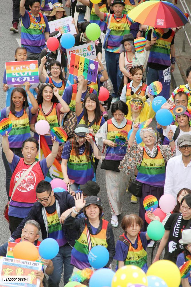 Thousands march in central Tokyo for LGBT awareness