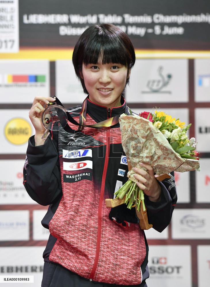 Table tennis: Women's singles bronze medalist Miu Hirano
