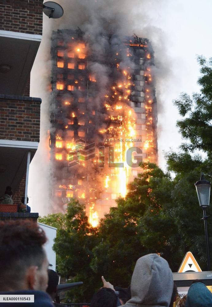 Fire at high-rise condo in London