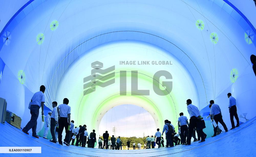 Large inflatable tent displayed