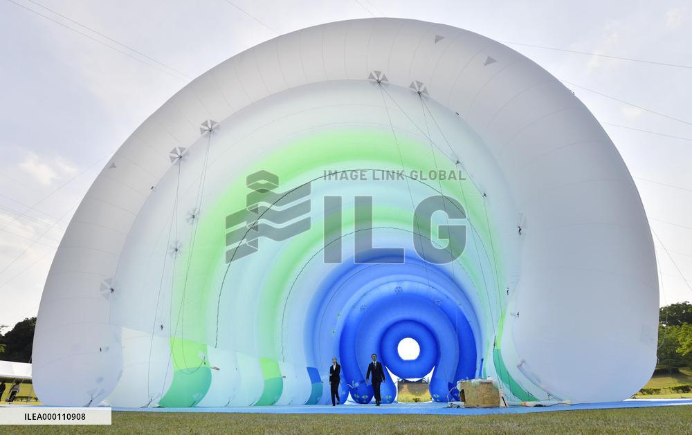 Large inflatable tent displayed