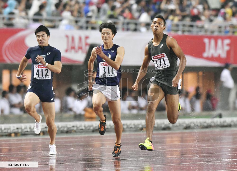 Sani Brown wins men's 100 meters at national championships