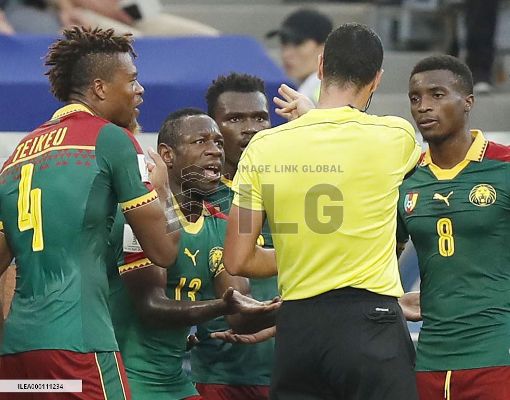 Soccer: Cameroon's Mabouka sent off in loss to Germany