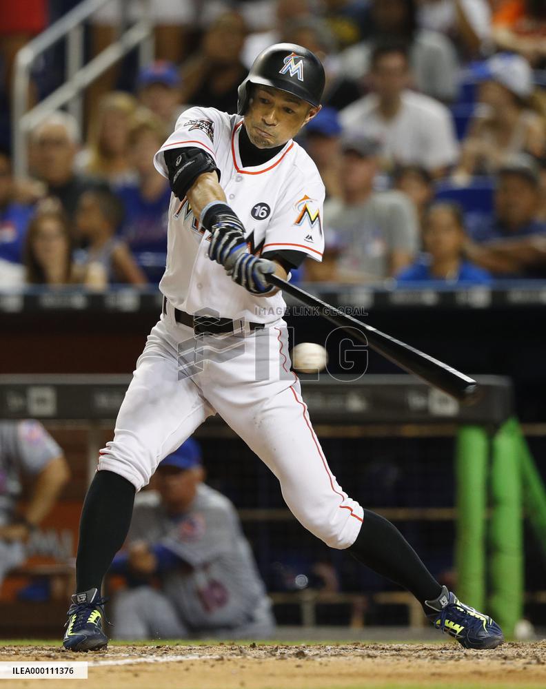 Baseball: Ichiro's RBI single helps Marlins beat Mets