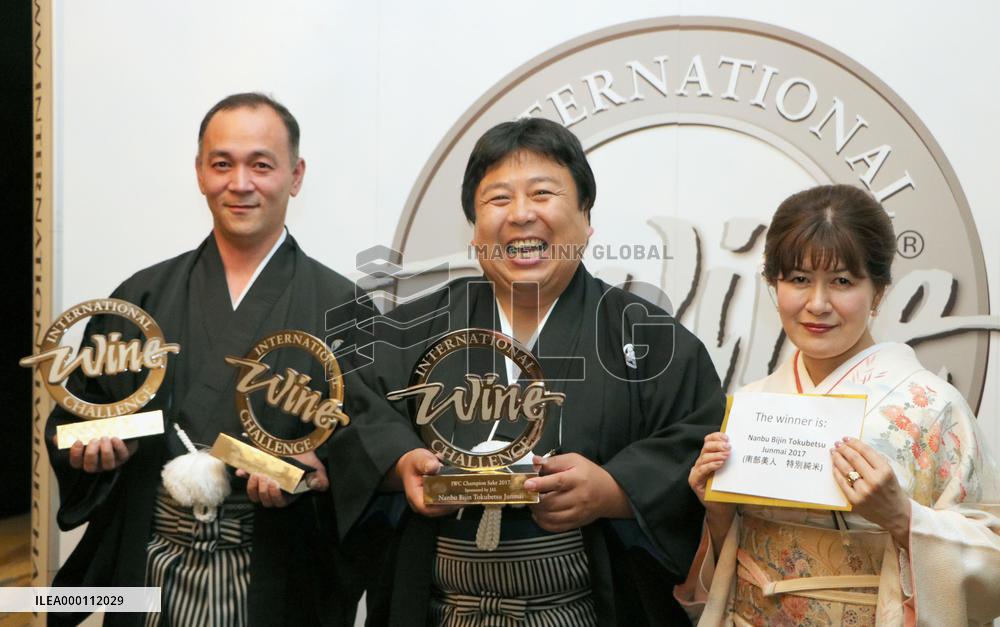 Iwate-brewed sake wins top prize at London contest