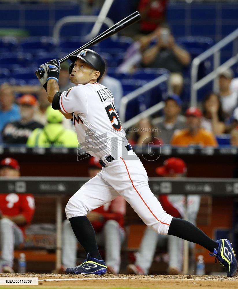 Baseball: Ichiro Suzuki in Marlins-Phillies game