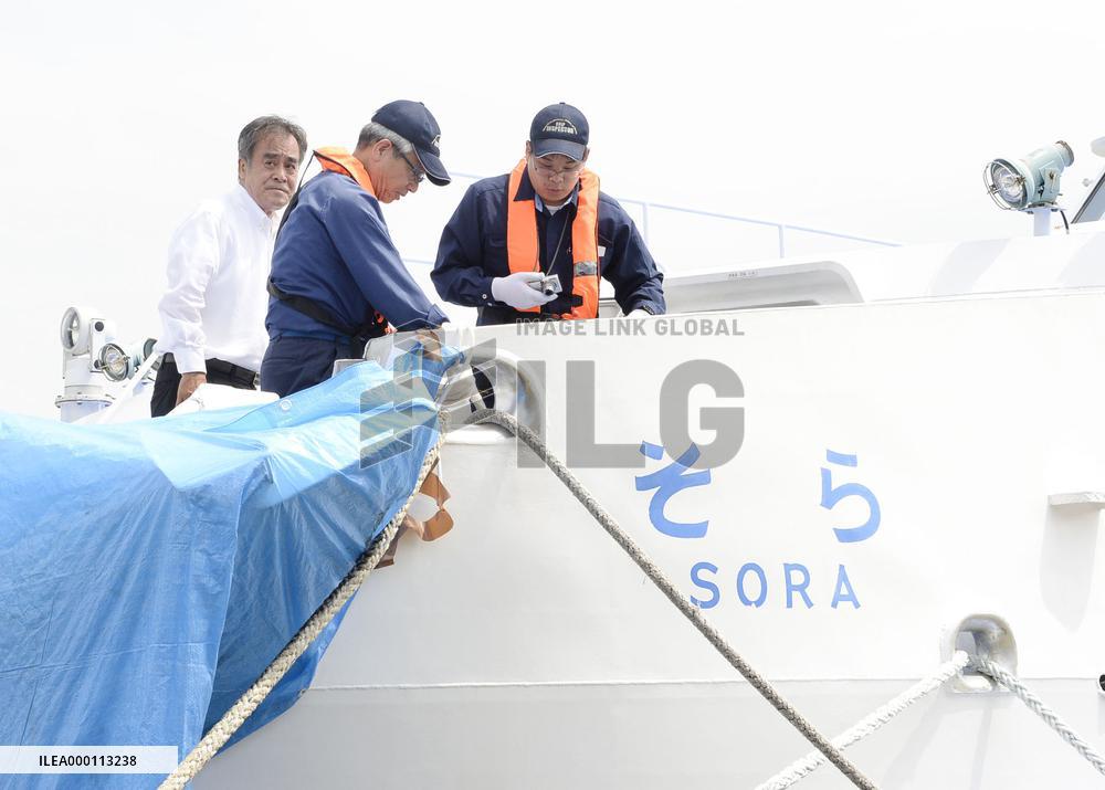 Inspection over shuttle boat accident in Kobe