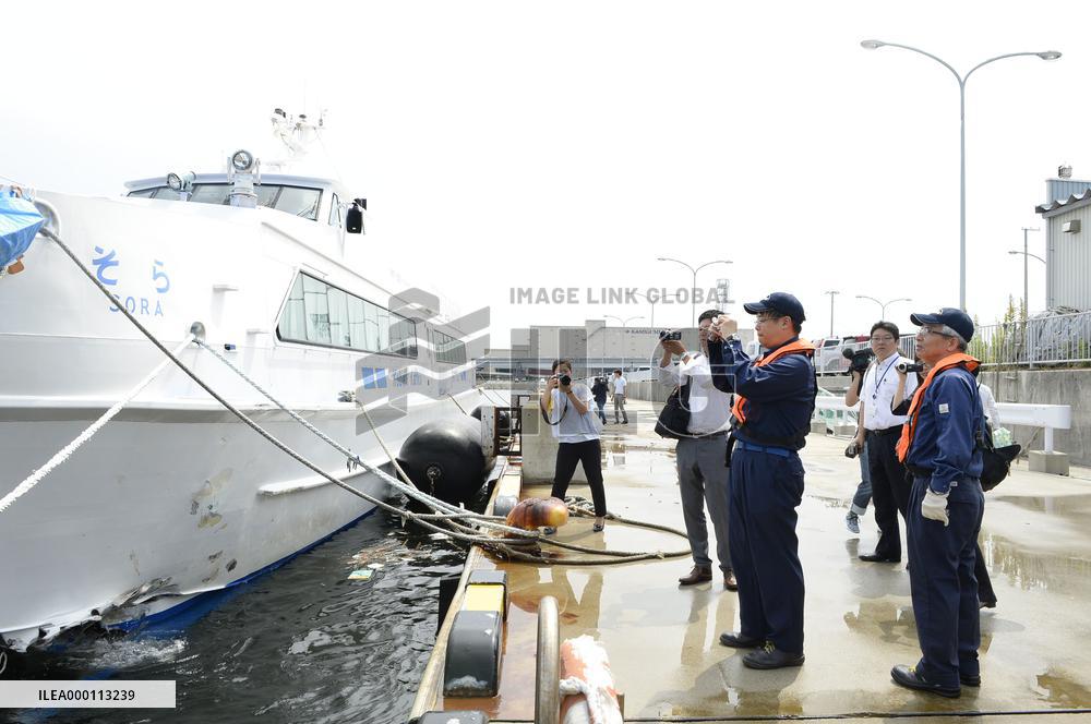 Inspection over shuttle boat accident in Kobe