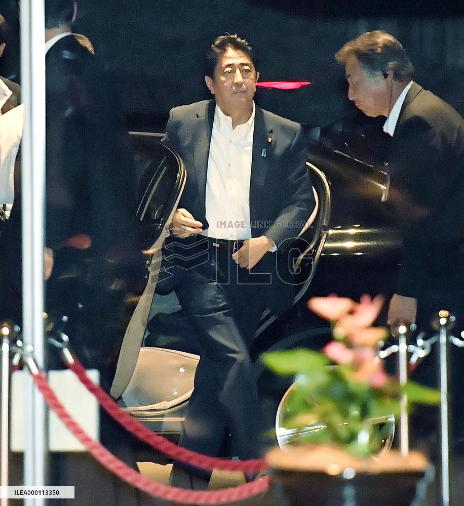 Abe stresses 3-way cooperation after N. Korea missile launch