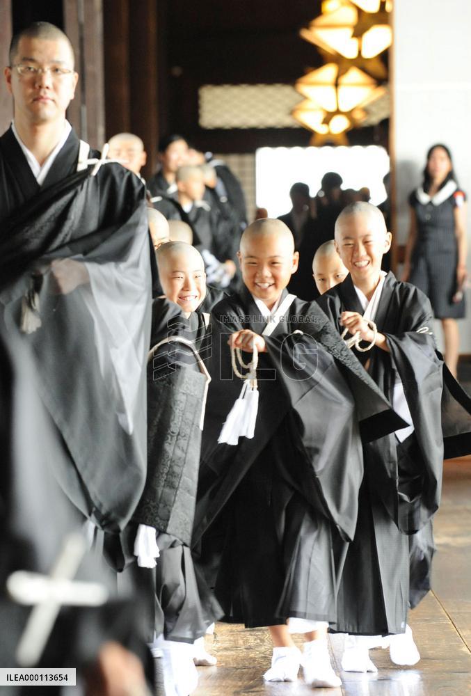 Children become Buddhist priests