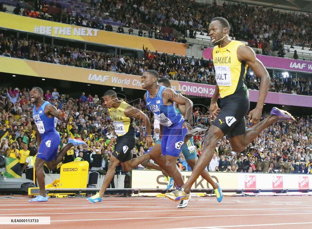 Gatlin wins 100-meter final, Bolt 3rd at world championships